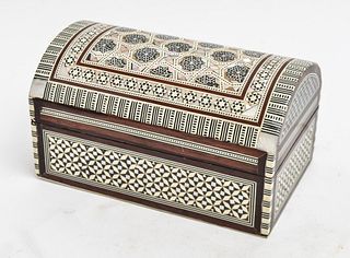 Middle Eastern Inlaid Dome Top Small Chest / Box