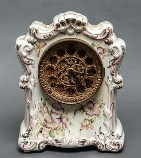 Ansonia New York "Choctaw" Porcelain Mantel Clock