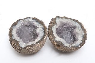 Rock Crystal Quartz Mineral Geode Specimens, 2