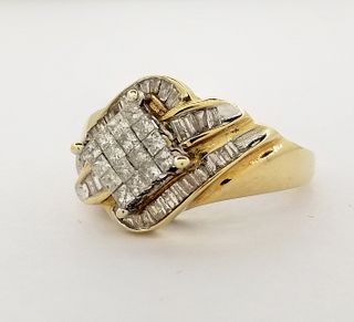 10K Gold Pave Set Diamond Ring