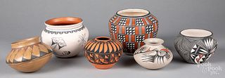 Six southwestern Indian pottery vessels