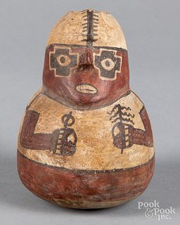 Peruvian clay vessel of a man