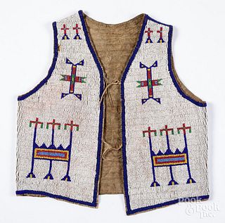 Sioux Indian beaded youth vest