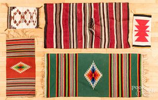 Five small southwestern Indian textiles