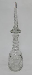 VINTAGE CZECH CUT CRYSTAL DECANTER WITH STOPPER
