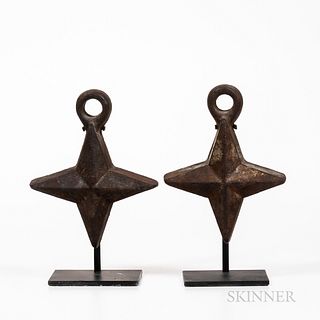 Pair of Cast Iron Star-form Water Tower Weights