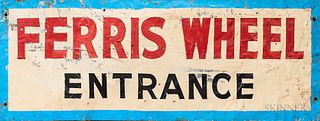 Painted Tin "Ferris Wheel Entrance" Sign