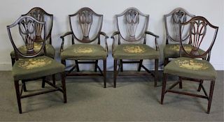 Set of 6 Antique Shield Back Chairs.