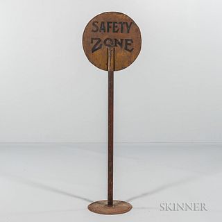 Two-sided Painted Metal "Safety Zone" Sign