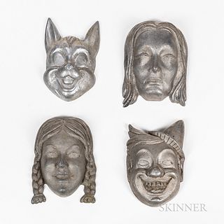Four Aluminum Halloween Mask Molds