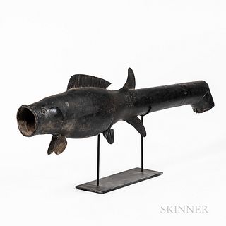 Black-painted Molded Sheet Iron Fish Downspout