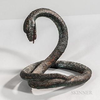 Green-painted Cast Iron Snake