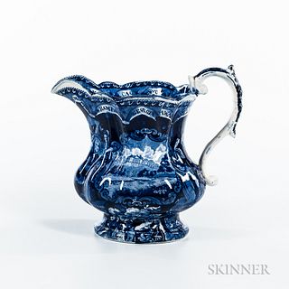 Staffordshire Historical Blue Transfer-decorated "States" Jug