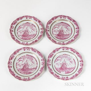 Four Export Porcelain Plates