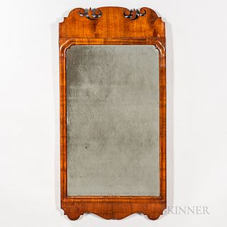 Queen Anne Walnut Scroll-frame Mirror