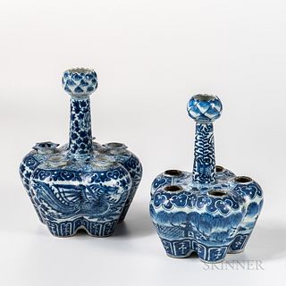 Two Export Porcelain Flower Vases