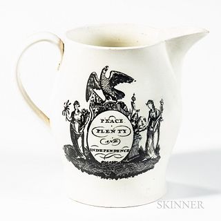 Small Liverpool Transfer-decorated "Peace/Plenty/Independence" Jug
