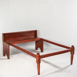 Red-painted Pine Folding Bed