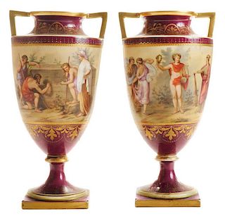 Fine Pair of Gilt and Hand-Painted
