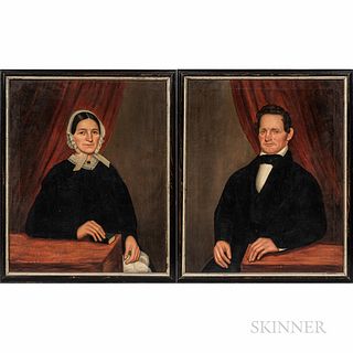 Joseph Goodhue Chandler (Massachusetts/New York, 1813-1884)      Pair of Portraits of Charles Parsons and Sylvia B. Parsons