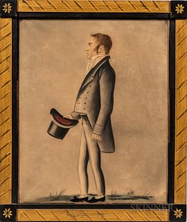 Anglo/American School, Mid-19th Century      Portrait of a Man in a Gray Jacket
