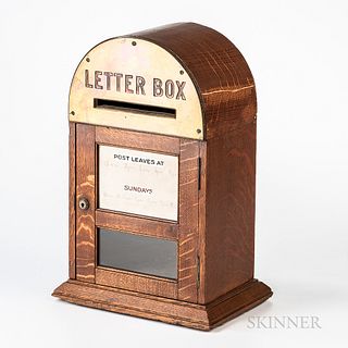British Oak and Brass Letter Box