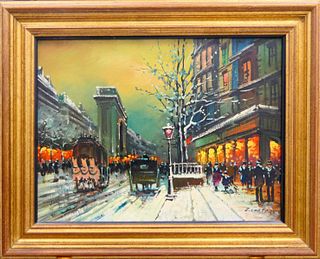 AFTER EDOUARD CORTES FRENCH STREET OIL ON CANVAS