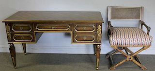 AUFFRAY & CO. Signed Gilt Decorated Desk and Chair