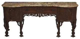 Adam Style Carved Walnut Marble-