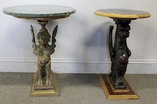 End Table Lot Including Sphinx Side Table.