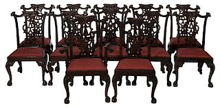 Set of Twelve Chippendale Style
