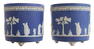 Pair Wedgwood Blue and White