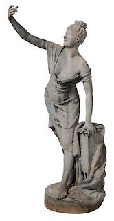 Life-Size Zinc Figure of a Maiden
