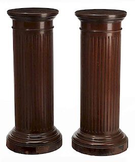 Pair Mahogany Fluted Column-Form