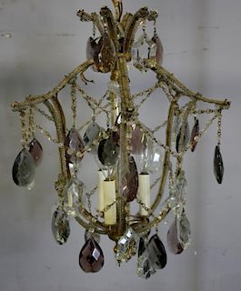 Petite Beaded and Crystal Chandelier.