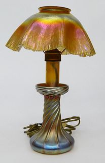 LOUIS TIFFANY AUTHENTIC FAVRILLE CANDLESTICK LAMP