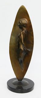 ANDREW DEVRIES CLASSIC BRONZE WOMAN IN WALL