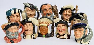 COLLECTION OF (10) LARGE ROYAL DOULTON TOBY MUGS