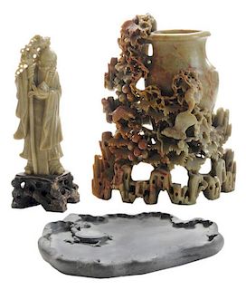 Carved Soapstone Vase, Standing