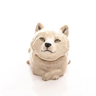 KEVIN FRANCIS LIDDED FACE POT, TIMBRAI THE WHITE WOLF