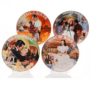 4 MUSICAL COLLECTORS PLATES, GONE WITH THE WIND
