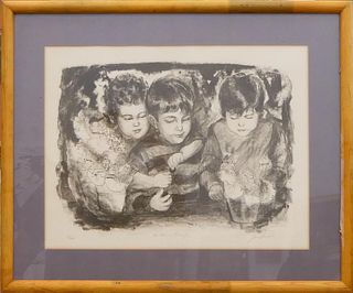 JOAN PURCELL LITHOGRAPH OF CHILDREN