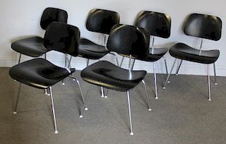 Midcentury Set of 6 Eames DSW Chairs.