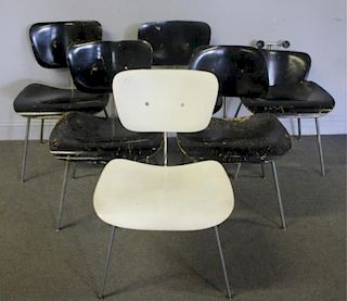 Midcentury Set of 6 Eames DSW Chairs.