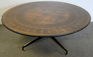Midcentury Coffee Table with Egyptian Scene.