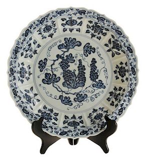 Ming Style Blue and White Deep Dish