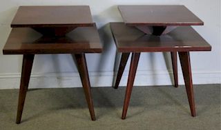 Midcentury Pair of Two Tier End Tables.