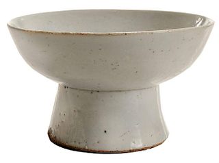 White-Glazed Stoneware Footed