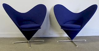 Midcentury Pair Verner Panton / Vitra Heart Chairs