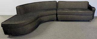 Midcentury Upholstered Curved 2 Piece Sofa.